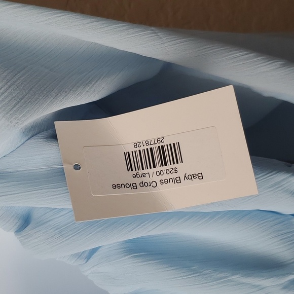 4/$30 **NWT baby blues crop blouse sz L - A Type Apparel - Picture 5 of 7